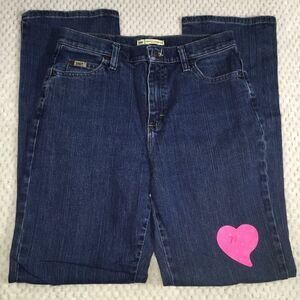 Lee Jeans Size 8L Relaxed Straight Leg Blue 99% cotton 1% spandex